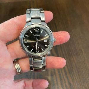 Vintage Cardinal Men’s Wrist Watch Stainless Steel Water Resistant Link Strap